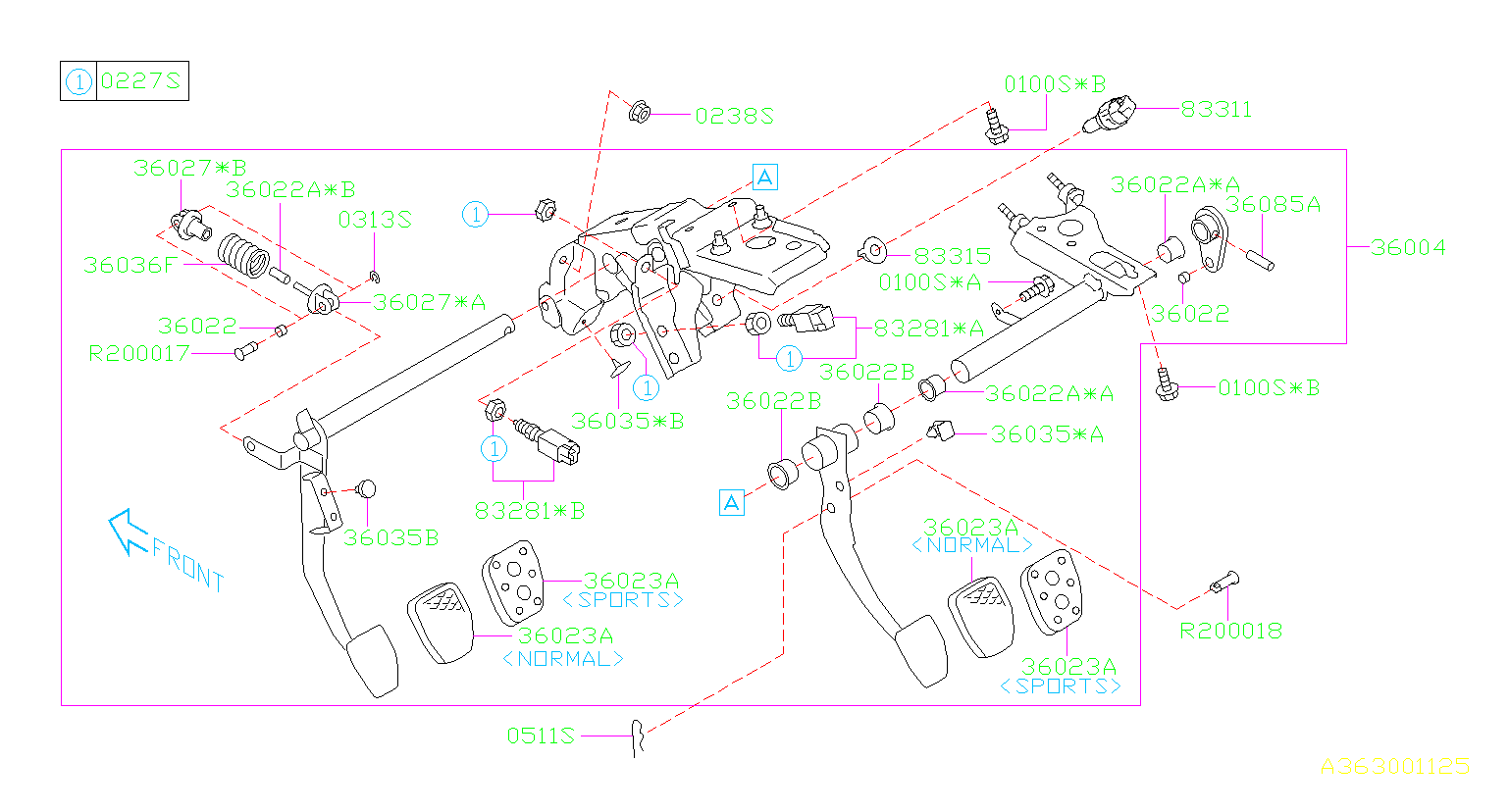 subaru pedal diagram shirt